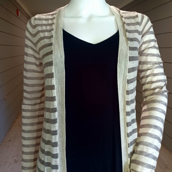NWT Anthropologie Striped Wool Blend Open Front Duster Cardigan - Picture 5 of 11